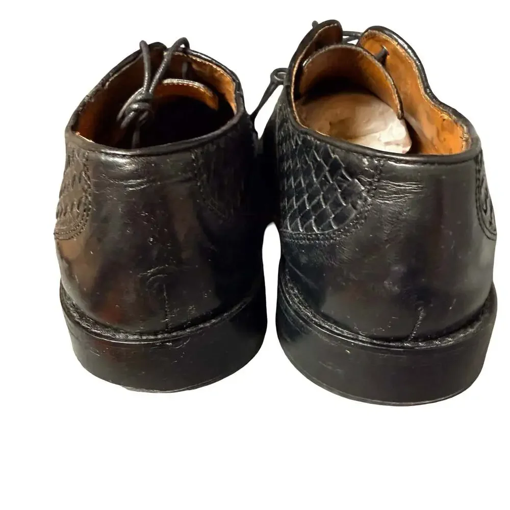 Massimo Natali Modelista Woven Leather Lace-Up Dress Shoes